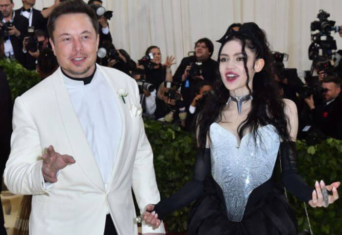 Claire Elise Boucher with Elon Musk.